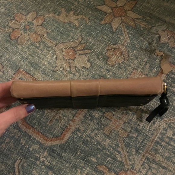 CHLOE Bow Wallet Clutch Leather Zippy Black & Mauve Pink - Picture 7 of 15